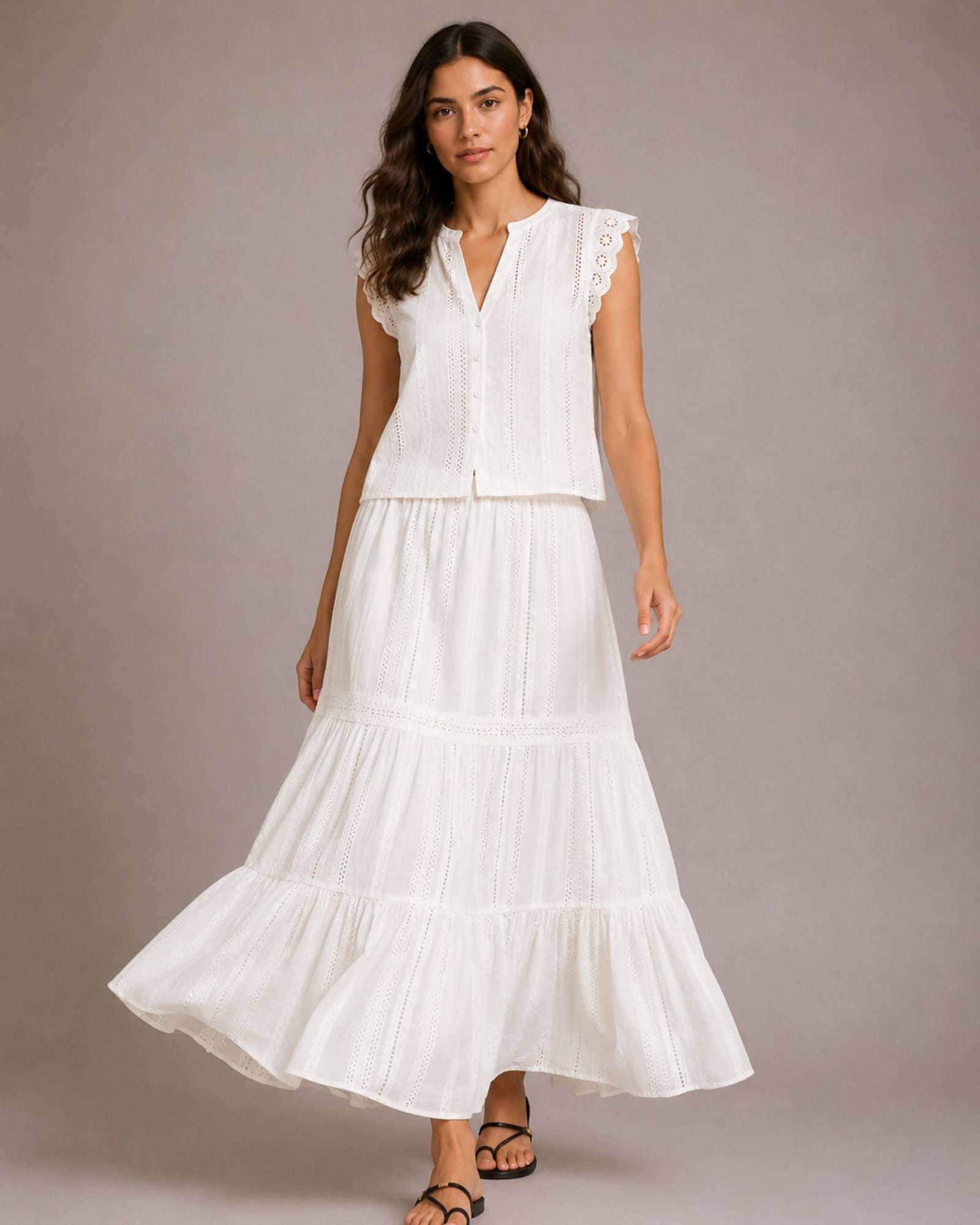 VMBELL COTTON MAXI SKIRT